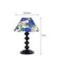 White & Blue Shade Table Lamp With Metal Base