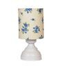 White & Blue Shade Table Lamp With Metal Base