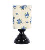 White & Blue Shade Table Lamp With Metal Base