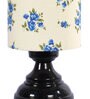 White & Blue Shade Table Lamp With Metal Base