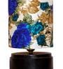 Desmond White & Blue Fabric Shade Night Lamp With Wood Base