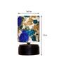Desmond White & Blue Fabric Shade Night Lamp With Wood Base