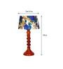 Avogadro White & Blue Fabric Shade Night Lamp With Wood Base