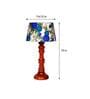 Frappe White & Blue Fabric Shade Night Lamp With Wood Base