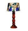 Centaur White & Blue Fabric Shade Night Lamp With Wood Base