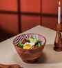 White & Brown Acacia Wood  Serving Bowls