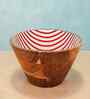 White & Brown Acacia Wood  Serving Bowls