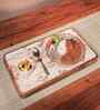 White & Brown Acacia Wood  Serving Tray