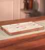White & Brown Acacia Wood  Serving Tray