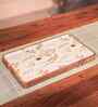 White & Brown Acacia Wood  Serving Tray
