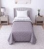 White & Chocolate Cotton Floral 350 GSM Single Bed Reversible Dohar