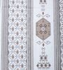 White & Grey Floral 400 TC Cotton Queen Size Fitted Bedsheet With 2 Pillow Covers