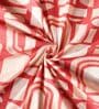 White & Dark Pink 144TC Cotton Flat Super King Bedsheet with 2 Pillow Covers