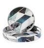 White & Gold, Black MDF Wood New Mosaic (Set of 2) Round Serving Trays