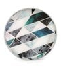 White & Gold, Black MDF Wood New Mosaic (Set of 2) Round Serving Trays