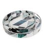 White & Gold, Black MDF Wood New Mosaic (Set of 2) Round Serving Trays
