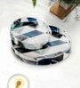 White & Gold, Black MDF Wood New Mosaic (Set of 2) Round Serving Trays
