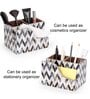 White & Gold, Black MDF Wood Zigzag Cutlery Tissue Holder