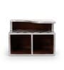 White & Gold, Black MDF Wood Zigzag Cutlery Tissue Holder