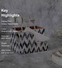 White & Gold, Black MDF Wood Zigzag Cutlery Tissue Holder