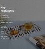 White & Gold, Black MDF Wood Zigzag  Rectangle Serving Tray