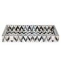 White & Gold, Black MDF Wood Zigzag  Rectangle Serving Tray