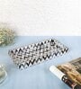 White & Gold, Black MDF Wood Zigzag  Rectangle Serving Tray