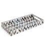 White & Gold, Black MDF Wood Zigzag  Rectangle Serving Tray