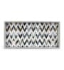 White & Gold, Black MDF Wood Zigzag  Rectangle Serving Tray