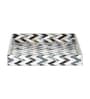 White & Gold, Black MDF Wood Zigzag  Square Serving Tray