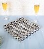 White & Gold, Black MDF Wood Zigzag  Square Serving Tray