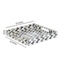 White & Gold, Black MDF Wood Zigzag  Square Serving Tray