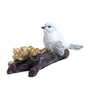 White & Gold Bird Showpiece for Modern Decor for Living Room & TV Unit 6 Inch