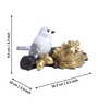 White & Gold Bird Showpiece for Modern Decor for Living Room & TV Unit 6 Inch