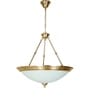 White & Gold Brass & Glass Chandelier