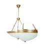 White & Gold Brass & Glass Chandelier