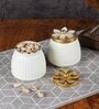WHite & Gold Dry Fruits Bowl Set of 2