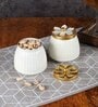 WHite & Gold Dry Fruits Bowl Set of 2
