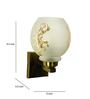 White & Gold E27 holder Metal & Glass Uplight Wall Scone