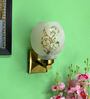 White & Gold E27 holder Metal & Glass Uplight Wall Scone