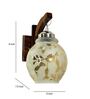 White & Gold E27 holder Wood & Glass Uplight Wall Scone