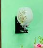 White & Gold E27 holder Wood & Glass Uplight Wall Scone