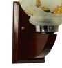 White & Gold E27 holder Wood & Glass Uplight Wall Scone