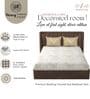 White & Gold Glace Cotton Floral Print Elastic Fitted King Bedsheet With 2 Pillow Covers