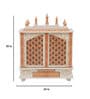 White & Gold Mango Wood & MDF Floor Rested Mandir With Door