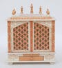 White & Gold Mango Wood & MDF Floor Rested Mandir With Door