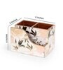 White & Gold MDF Wood Flower Cutlery Tissue Holder