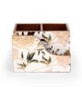 White & Gold MDF Wood Flower Cutlery Tissue Holder