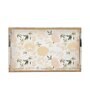 White & Gold MDF Wood Flower (Set of 3) Serving Tray