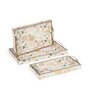 White & Gold MDF Wood Flower (Set of 3) Serving Tray